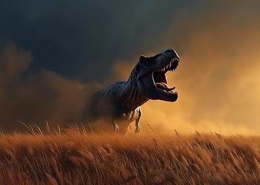 Tyrannosaurus Rex in Golden Field
