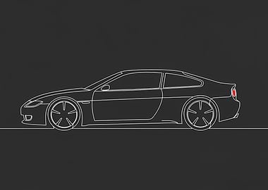 Car Outline on Dark Background