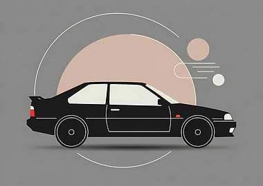Black Car Minimalist Art
