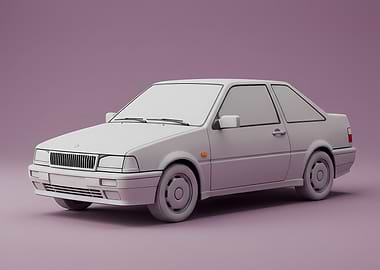 Classic Car Model on Pink Background