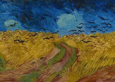 Wheatfield with Crows painting
