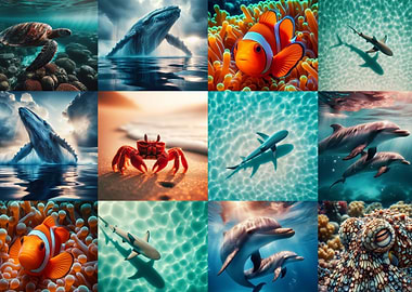 Ocean Life Collage