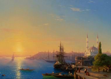 Istanbul Sunset Painting