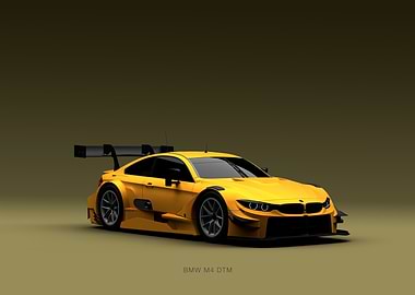 Yellow BMW M4 DTM Racing Car