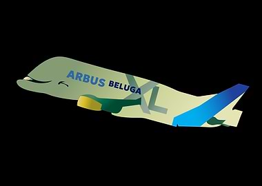 Airbus Beluga XL Cartoon Illustration