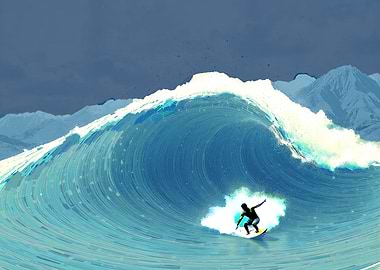 Surfer Near the coast of Oahu