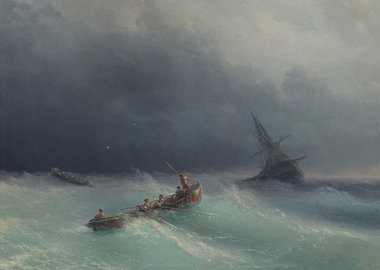 Stormy Sea Rescue Painting