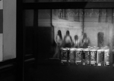 Black and White Storefront Reflection