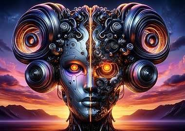 Futuristic Fusion of Man and Machine