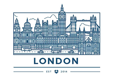 London Skyline Line Art