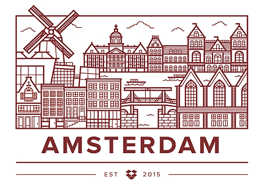 Amsterdam Skyline Line Art
