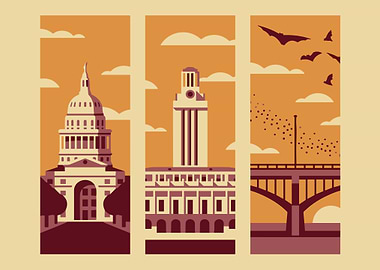 Austin Texas Skyline Illustration