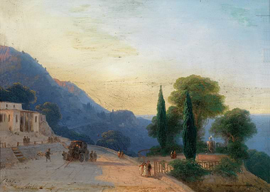 Italian Landscape with Figures and Carriage