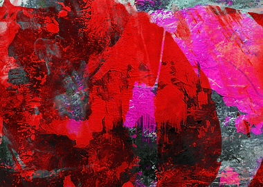 Abstract Red and Pink Painting