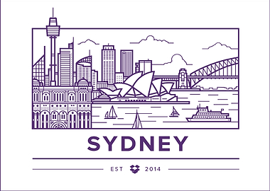 Sydney Skyline Line Art