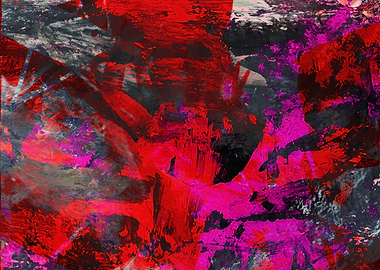 Abstract Red and Pink Painting