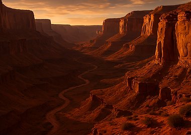 Monument Valley Landscape at Sunset
