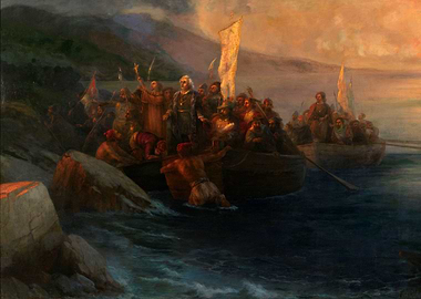 Columbus's Landing Painting