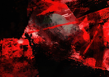 Abstract Red and Black Art