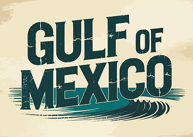Gulf of Mexico Vintage Style Graphic