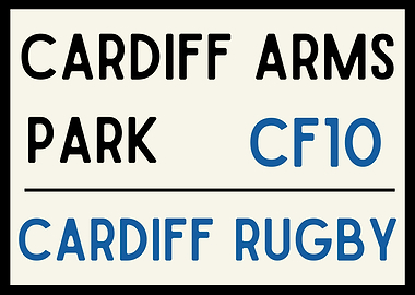 Cardiff Arms Park Rugby Sign