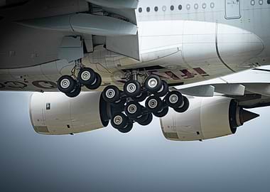 A380 Landing Gear during landing