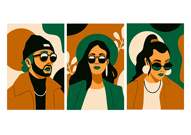 Three Stylish Portraits with Sunglasses