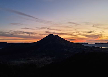 Mountain Silhouette at Sunset
