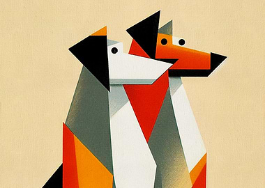 Abstract Geometric Dog Portrait 02