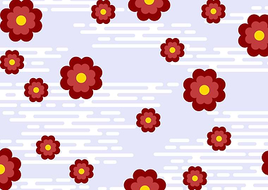 Floral Pattern with Red Flowers