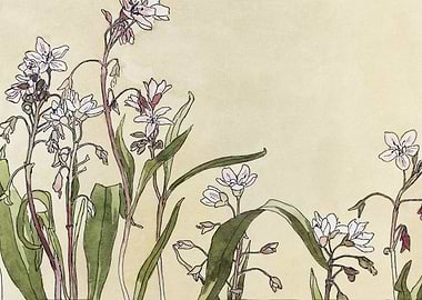 Floral Watercolor Painting with Delicate Flowers