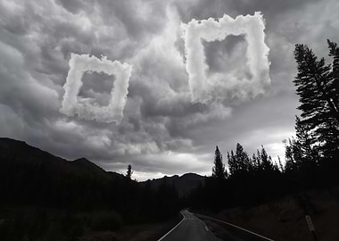 Square Clouds Over Road