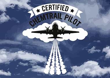 Certified Chemtrail Pilot Airplane Art