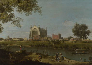 Eton College with Fishermen by Canaletto
