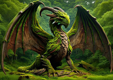 Moss Dragon in Forest