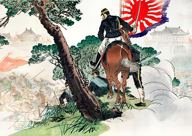 Fall of Mogong Fortress – Major Iwamoto Observes the Battlefield, 1894