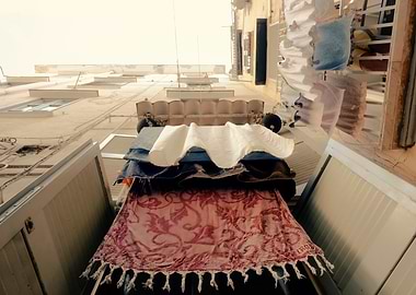 Napoli Spanish Quarter laundry display from below