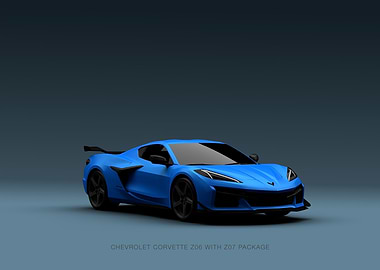 Blue Front Chevrolet Corvette C8 Z06 Z07 2023