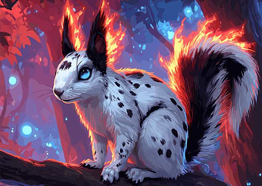 Fiery Squirrel Digital Art