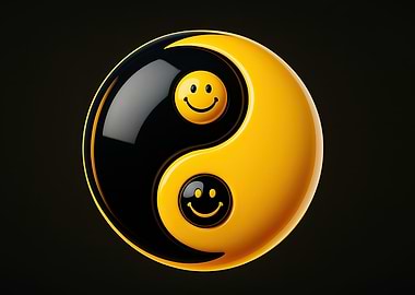 Yin Yang with Smiley Faces