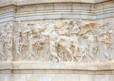 Sculpture of Figures and Horses