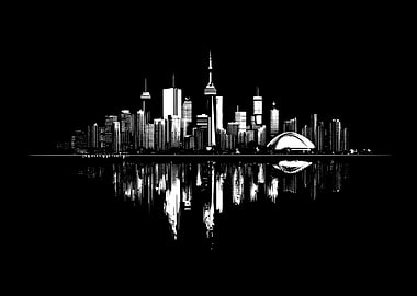 Toronto Skyline Black and White