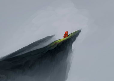 Red Castle on Cliff Edge