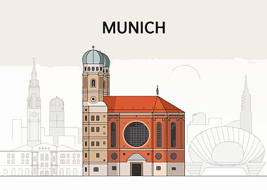 Munich Cityscape Illustration