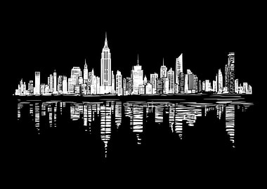 New York City Skyline Reflection