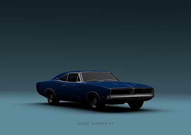 Blue Front Dodge Charger RT 1969