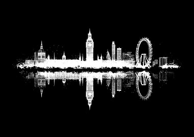 London Skyline Reflection