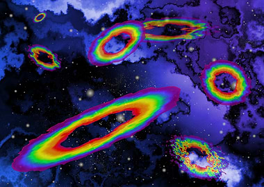 'Rainbow Smoke Rings in Space' Fractal Art