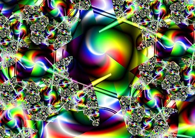 'Rainbow Lollipops' Abstract Fractal Art