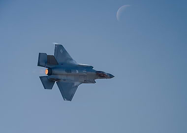 F-35 Fighter Jet Moon flyby